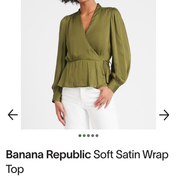 Soft Satin Wrap Top Green - Picture 2 of 2